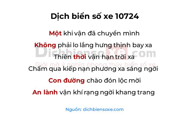 Dịch thơ biển số 10724