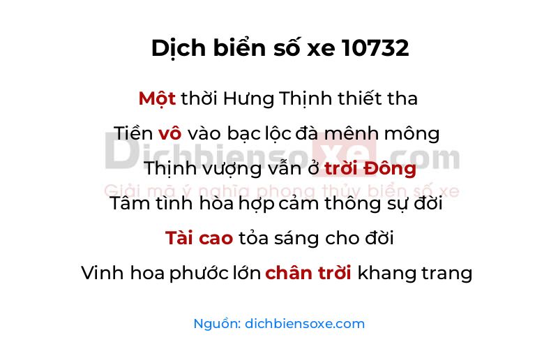 Dịch thơ biển số 10732
