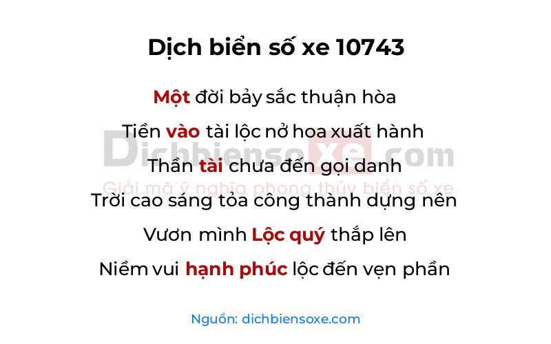 Dịch thơ biển số 10743