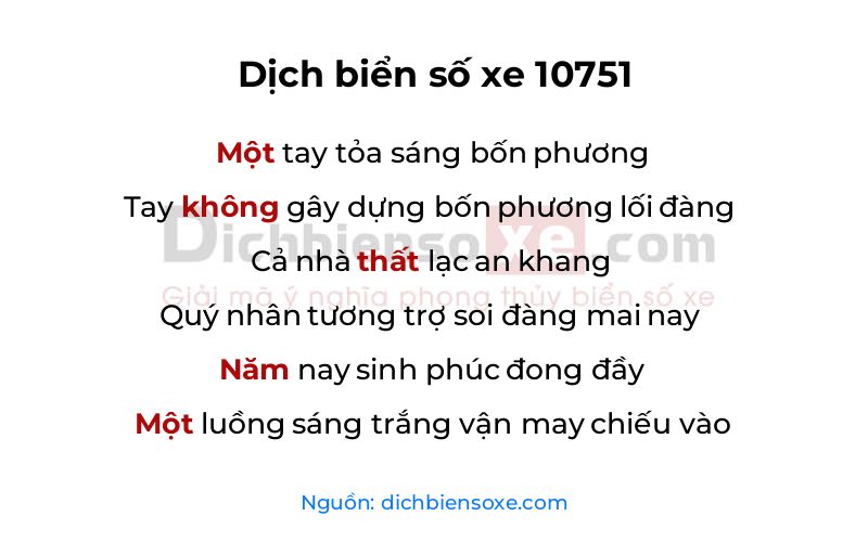 Dịch thơ biển số 10751