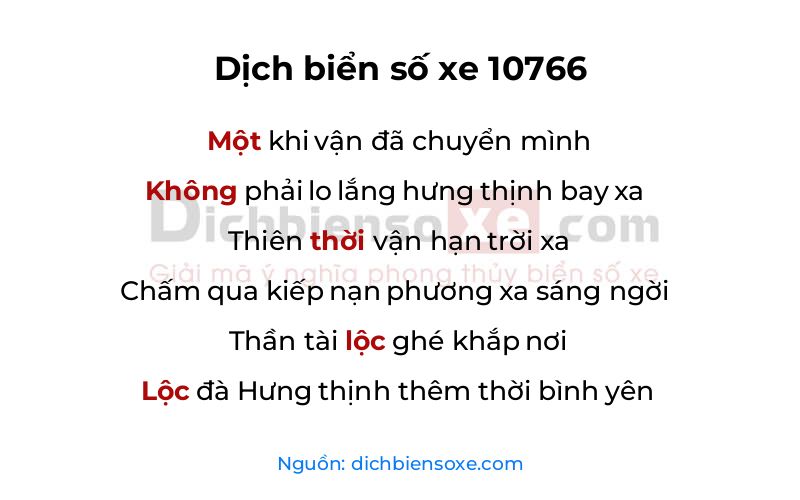 Dịch thơ biển số 10766