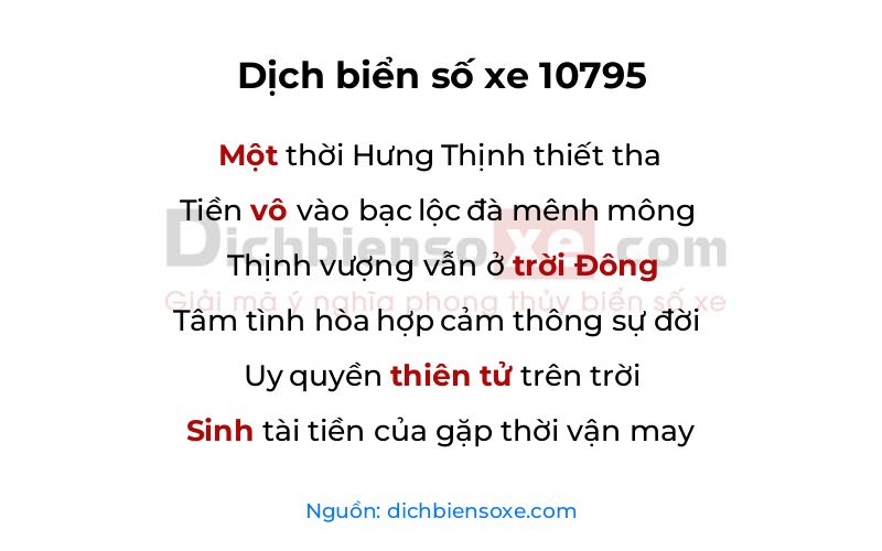 Dịch thơ biển số 10795