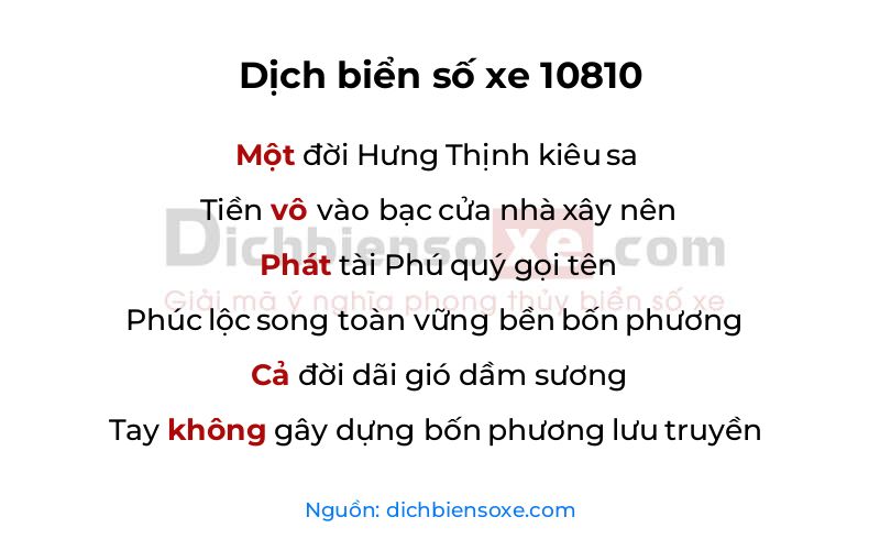 Dịch thơ biển số 10810