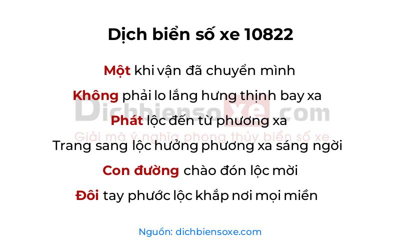 Dịch thơ biển số 10822