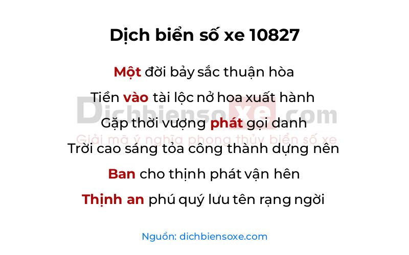 Dịch thơ biển số 10827