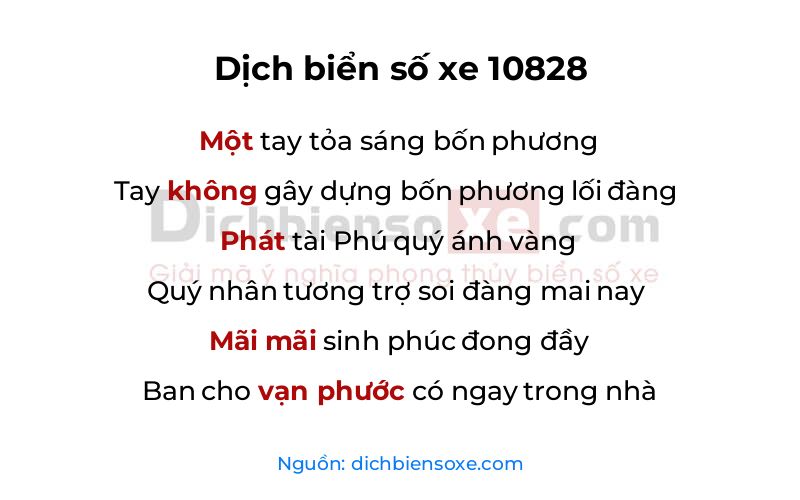 Dịch thơ biển số 10828