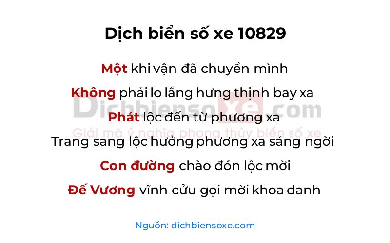 Dịch thơ biển số 10829
