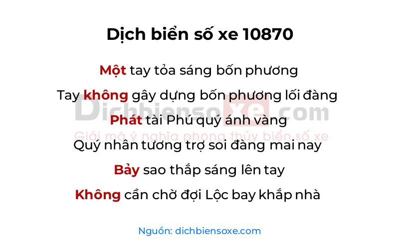 Dịch thơ biển số 10870