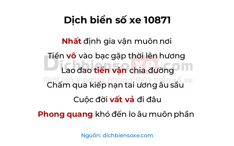 Dịch thơ biển số 10871
