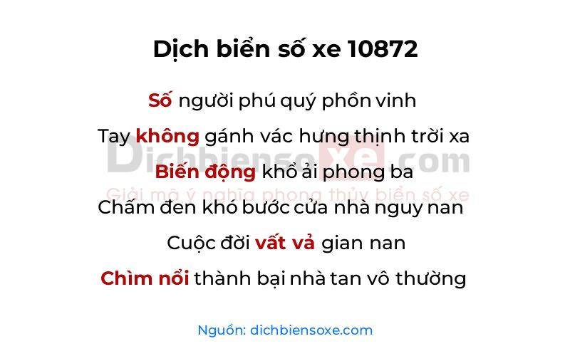 Dịch thơ biển số 10872