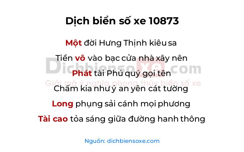 Dịch thơ biển số 10873