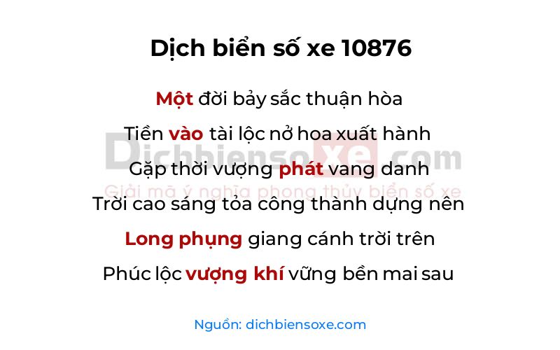 Dịch thơ biển số 10876