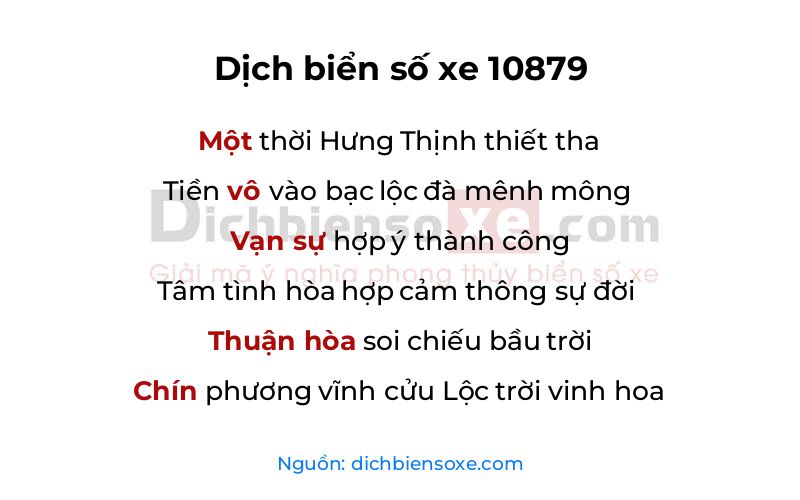 Dịch thơ biển số 10879