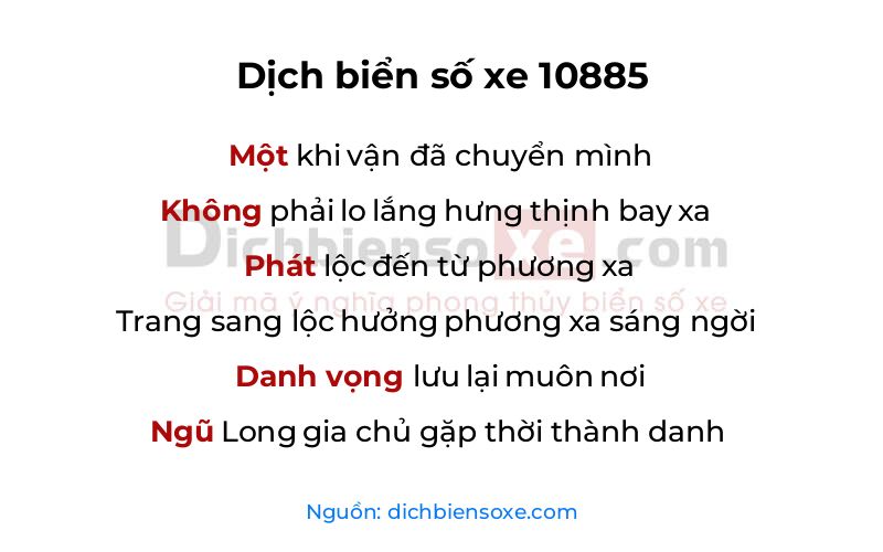 Dịch thơ biển số 10885