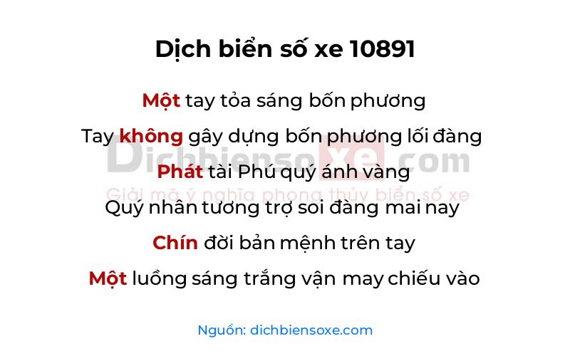 Dịch thơ biển số 10891