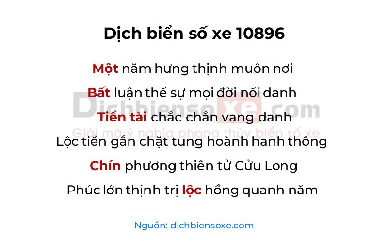 Dịch thơ biển số 10896