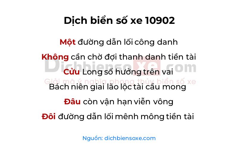 Dịch thơ biển số 10902