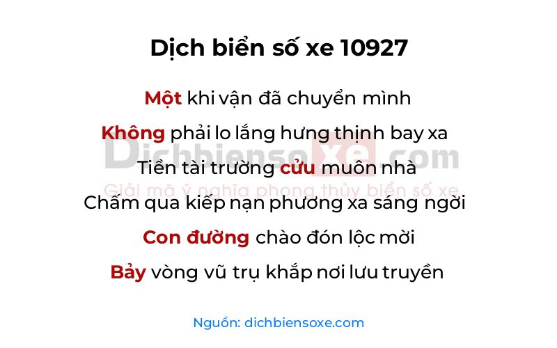 Dịch thơ biển số 10927
