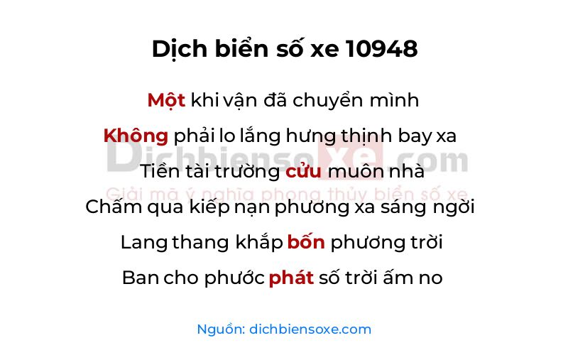 Dịch thơ biển số 10948