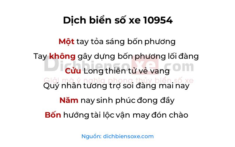 Dịch thơ biển số 10954