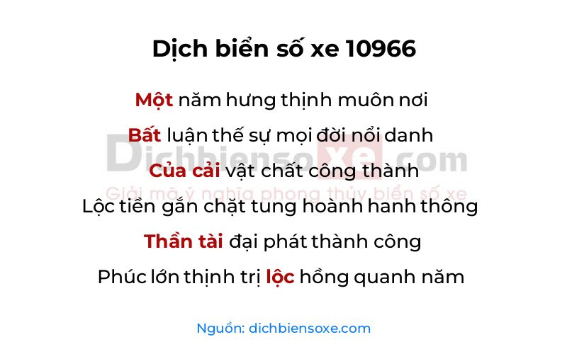 Dịch thơ biển số 10966