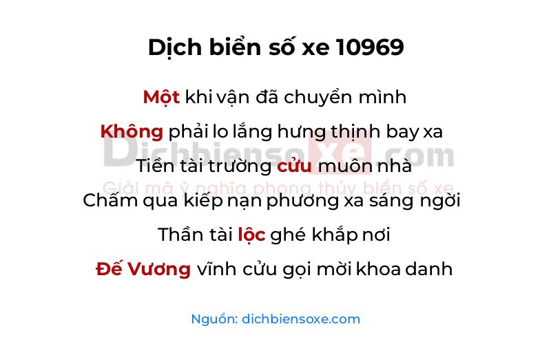 Dịch thơ biển số 10969