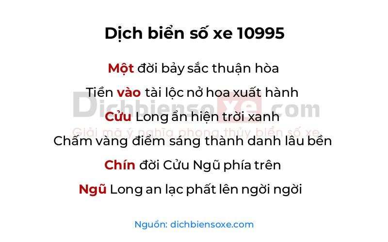 Dịch thơ biển số 10995