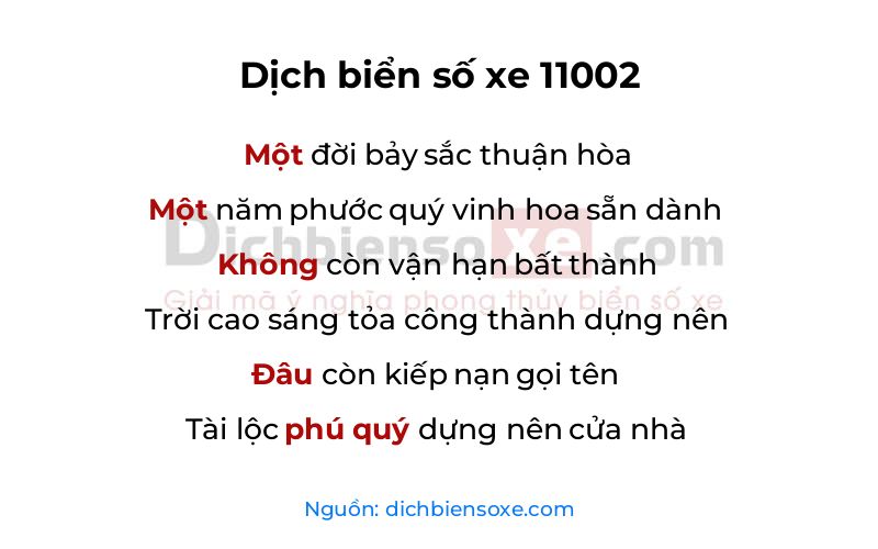 Dịch thơ biển số 11002