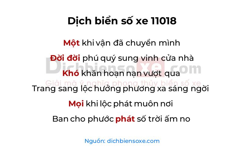 Dịch thơ biển số 11018