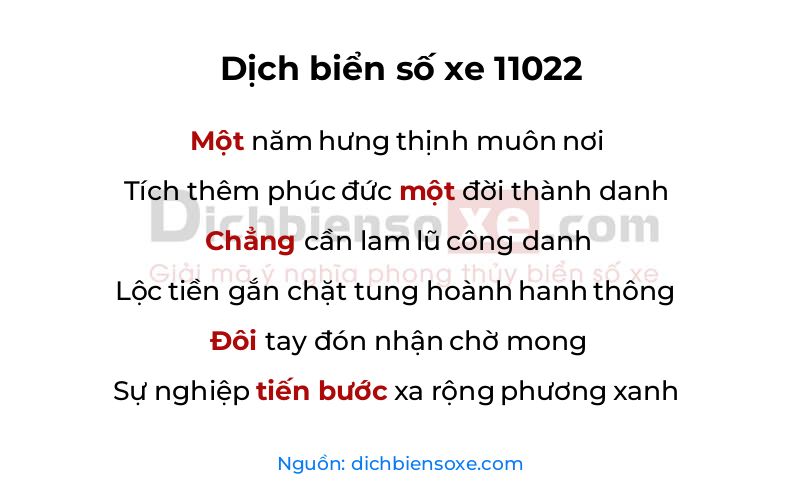 Dịch thơ biển số 11022