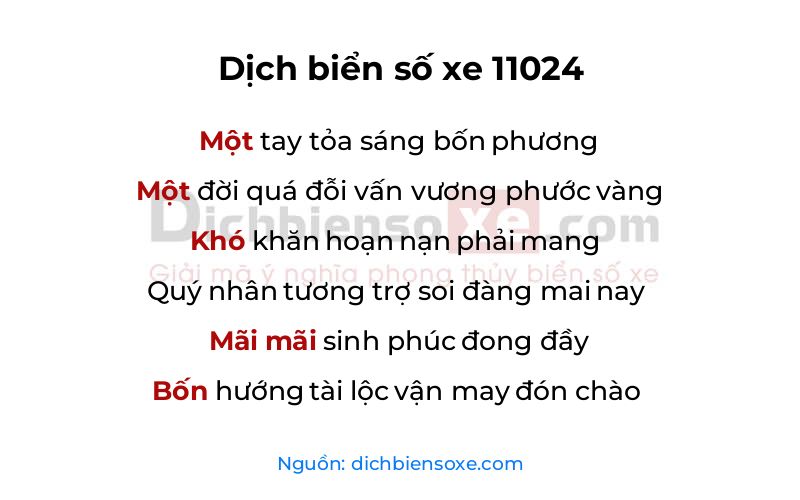 Dịch thơ biển số 11024