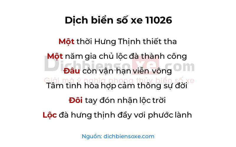 Dịch thơ biển số 11026