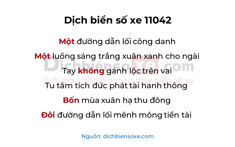 Dịch thơ biển số 11042