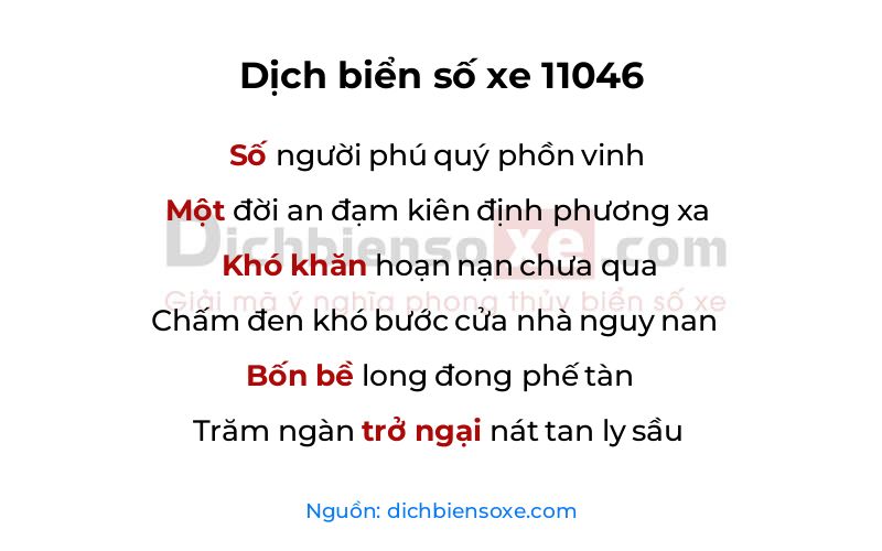 Dịch thơ biển số 11046