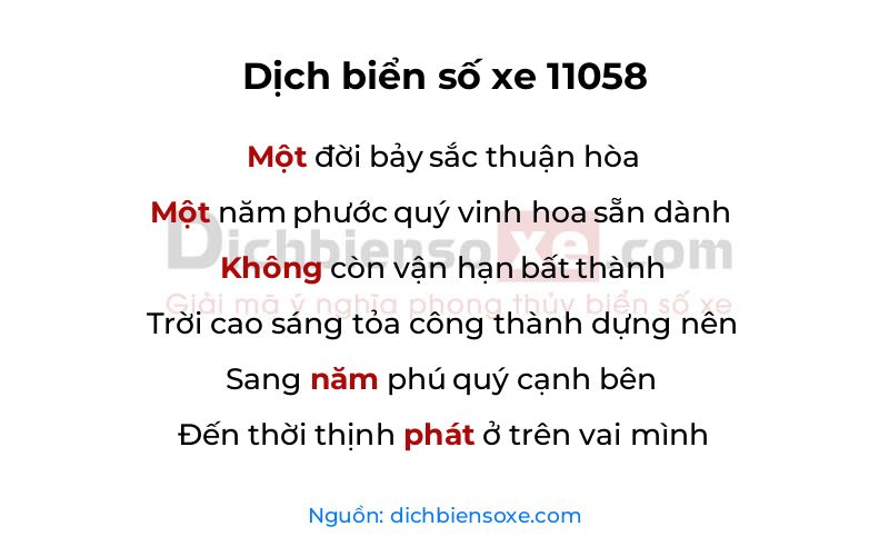 Dịch thơ biển số 11058