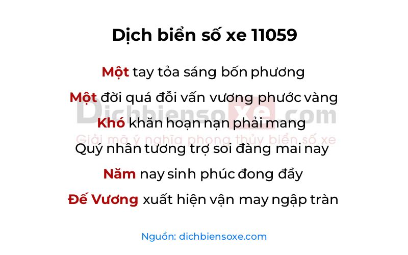 Dịch thơ biển số 11059