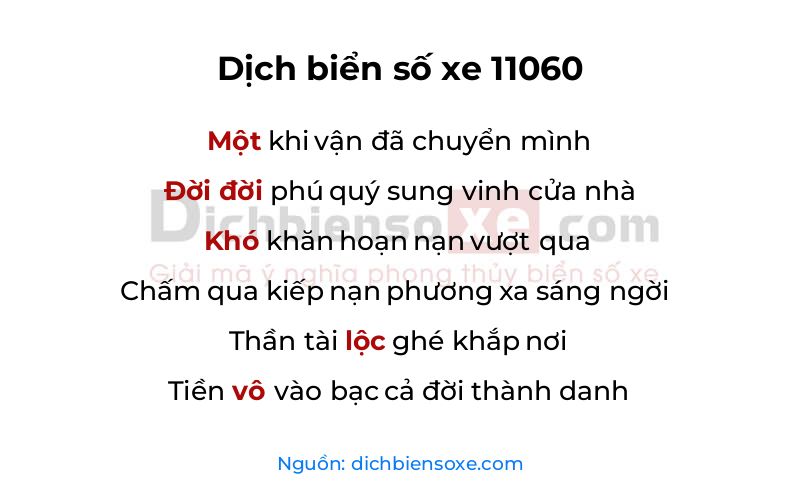 Dịch thơ biển số 11060