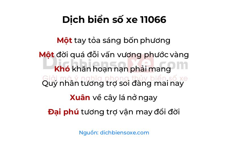 Dịch thơ biển số 11066