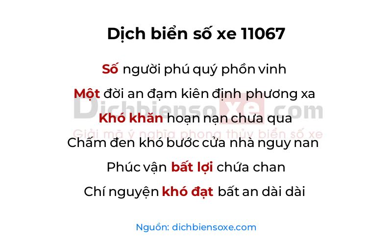 Dịch thơ biển số 11067