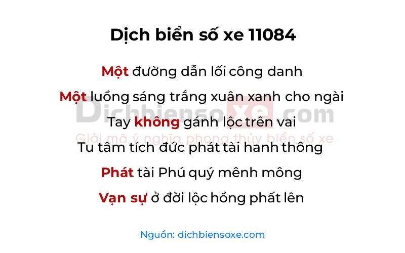 Dịch thơ biển số 11084