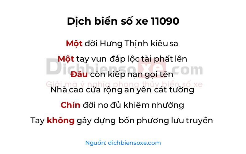 Dịch thơ biển số 11090