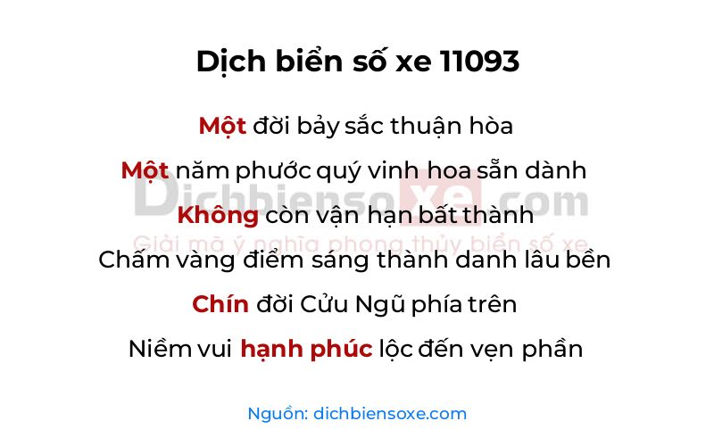 Dịch thơ biển số 11093