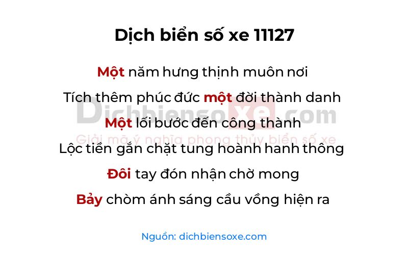 Dịch thơ biển số 11127