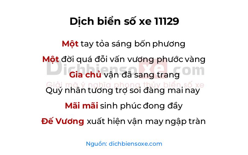 Dịch thơ biển số 11129