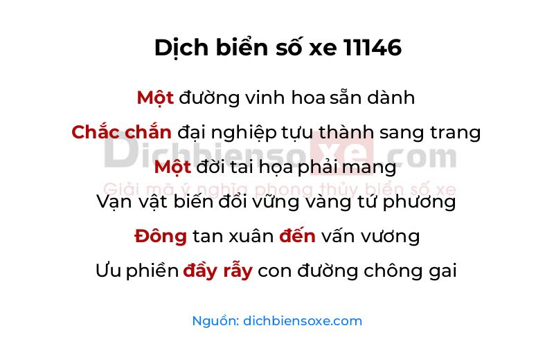 Dịch thơ biển số 11146