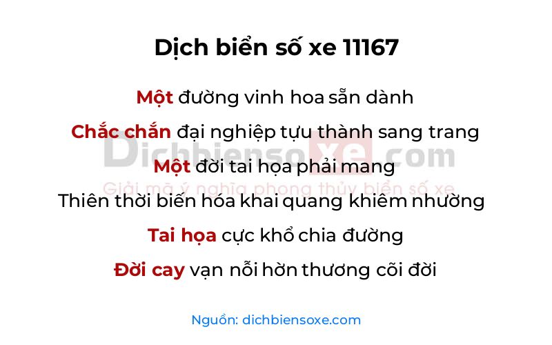 Dịch thơ biển số 11167