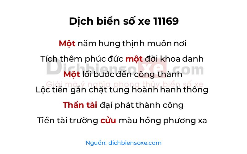 Dịch thơ biển số 11169