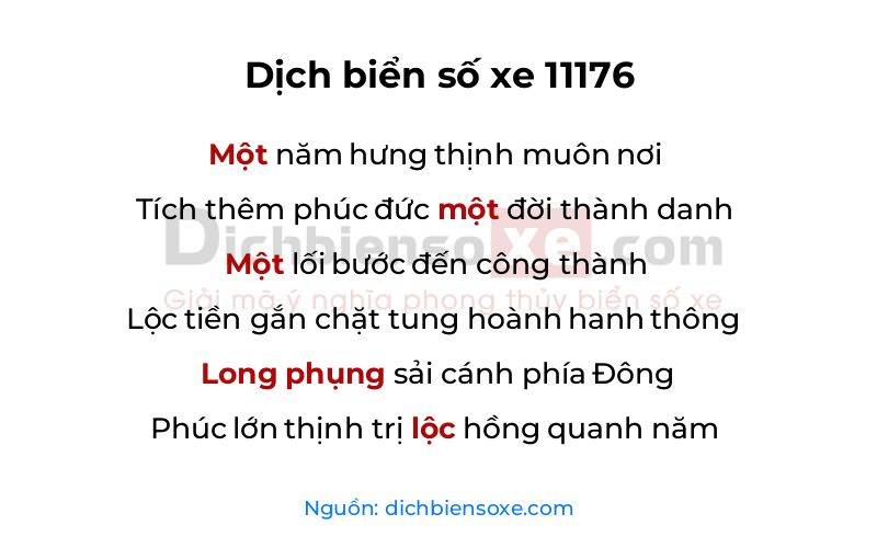 Dịch thơ biển số 11176