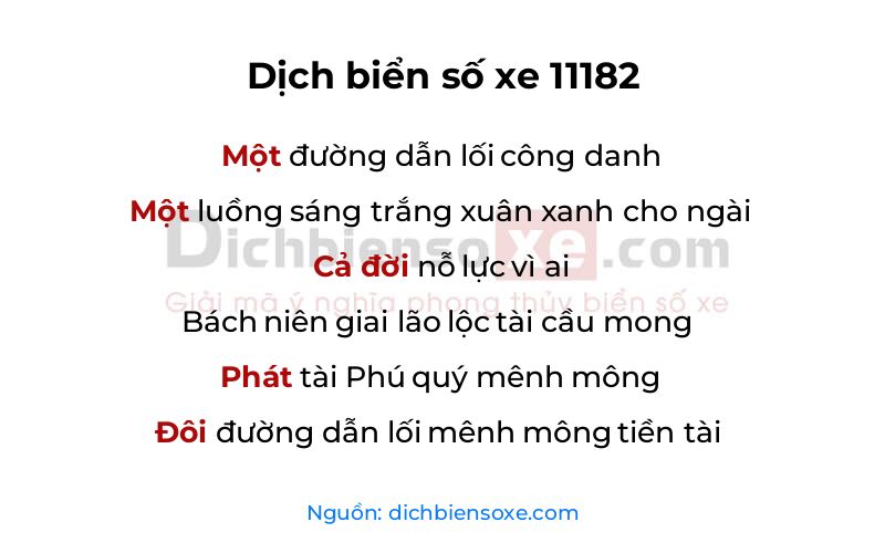 Dịch thơ biển số 11182