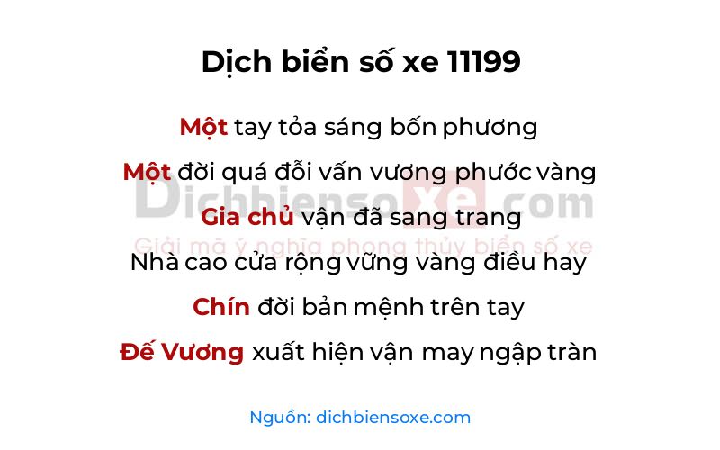 Dịch thơ biển số 11199